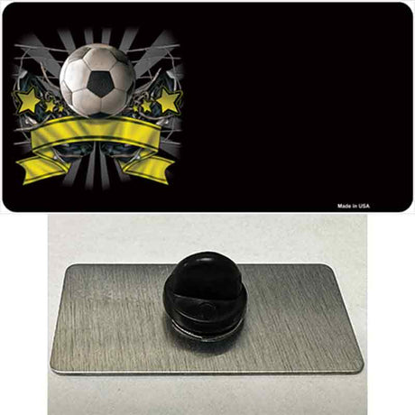 Soccer Banner Offset Novelty Metal Hat Pin
