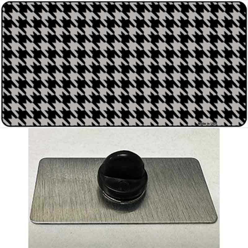 Grey Black Houndstooth Novelty Metal Hat Pin
