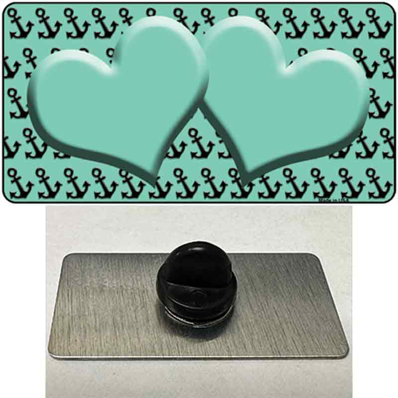 Mint Black Anchor Mint Heart Center Novelty Metal Hat Pin