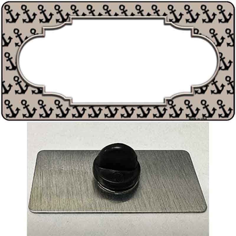 Tan Black Anchor Scallop Center Novelty Metal Hat Pin