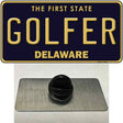 Golfer Delaware Novelty Metal Hat Pin