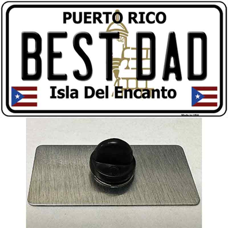Best Dad Puerto Rico Novelty Metal Hat Pin