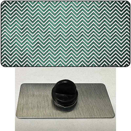 Mint White Small Chevron Oil Rubbed Novelty Metal Hat Pin