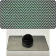 Green White Small Chevron Oil Rubbed Novelty Metal Hat Pin