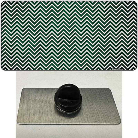 Green White Small Chevron Oil Rubbed Novelty Metal Hat Pin