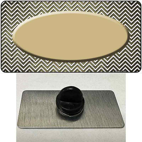 Gold White Small Chevron Oval Oil Rubbed Novelty Metal Hat Pin