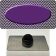 Purple White Small Chevron Oval Oil Rubbed Novelty Metal Hat Pin