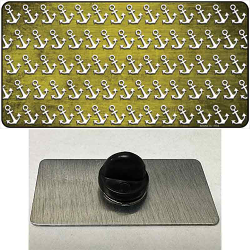 Yellow White Anchor Oil Rubbed Novelty Metal Hat Pin