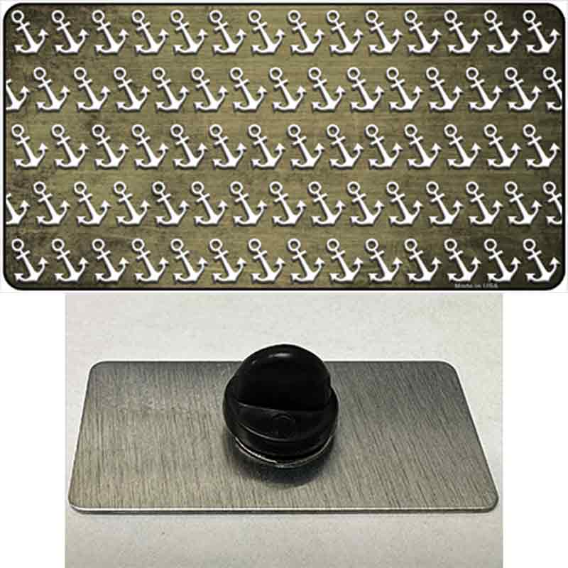 Gold White Anchor Oil Rubbed Novelty Metal Hat Pin