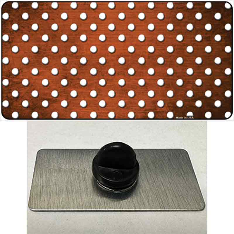 Orange White Small Dots Oil Rubbed Novelty Metal Hat Pin