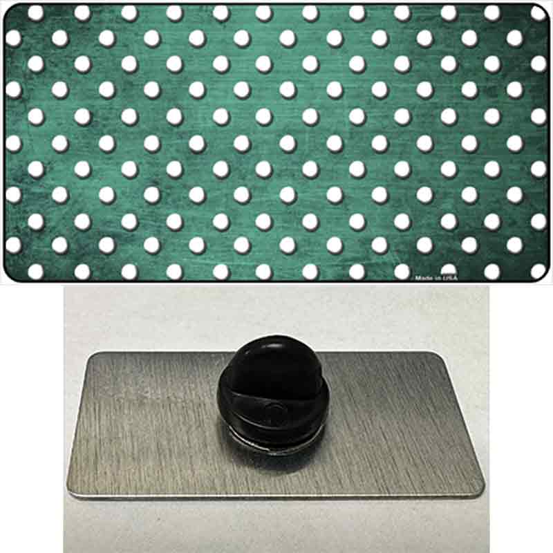 Mint White Small Dots Oil Rubbed Novelty Metal Hat Pin