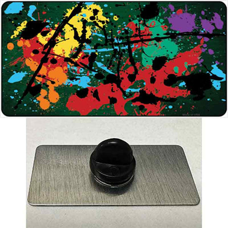 Green Splatter Oil Rubbed Novelty Metal Hat Pin