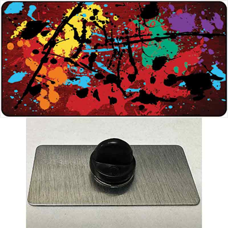 Red Splatter Oil Rubbed Novelty Metal Hat Pin