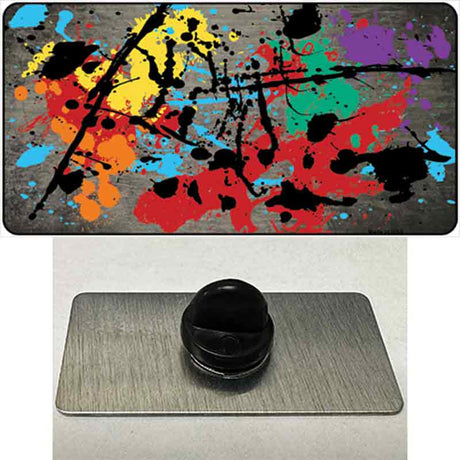 Tan Splatter Oil Rubbed Novelty Metal Hat Pin