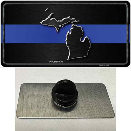 Michigan Thin Blue Line Novelty Metal Hat Pin