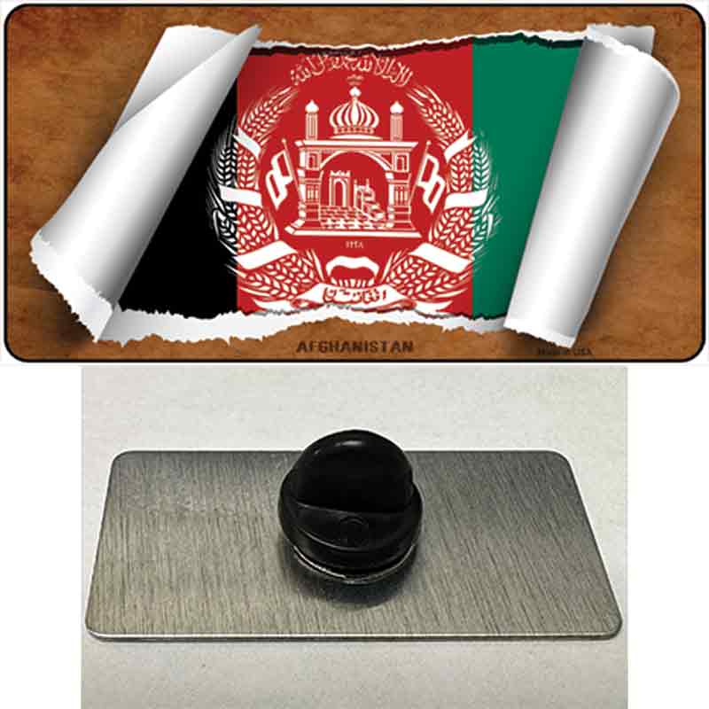 Afghanistan Flag Scroll Novelty Metal Hat Pin