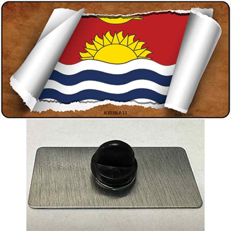 Kiribati Flag Scroll Novelty Metal Hat Pin