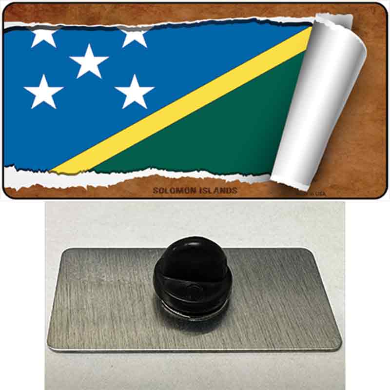 Solomon Islands Flag Scroll Novelty Metal Hat Pin