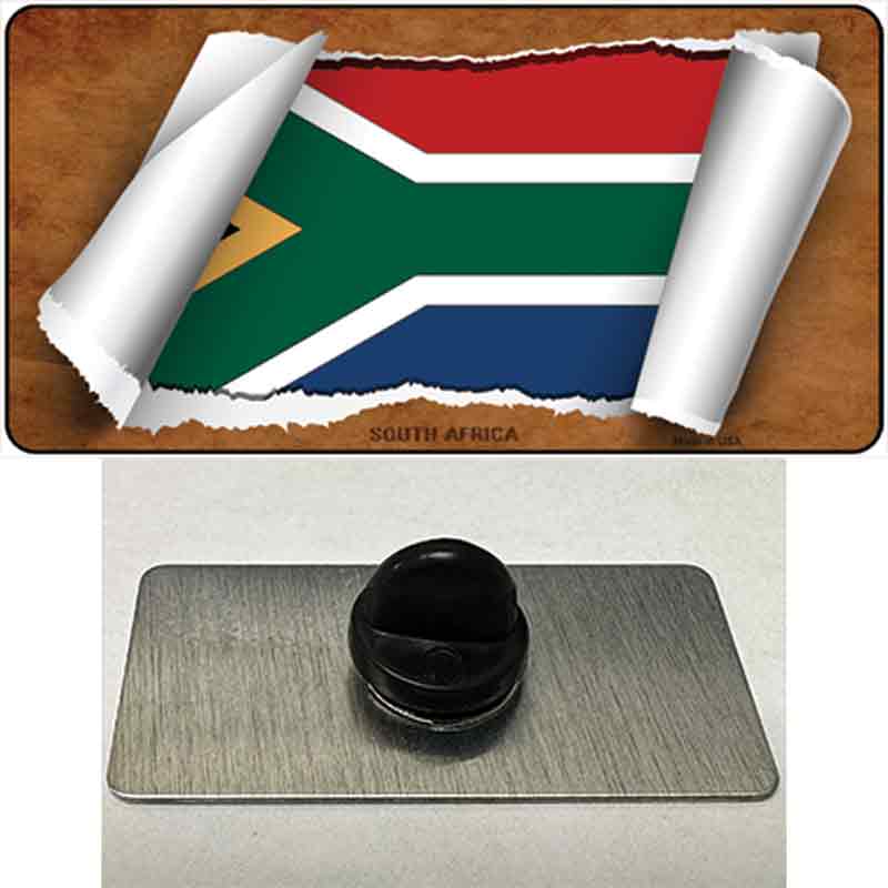 South Africa Flag Scroll Novelty Metal Hat Pin