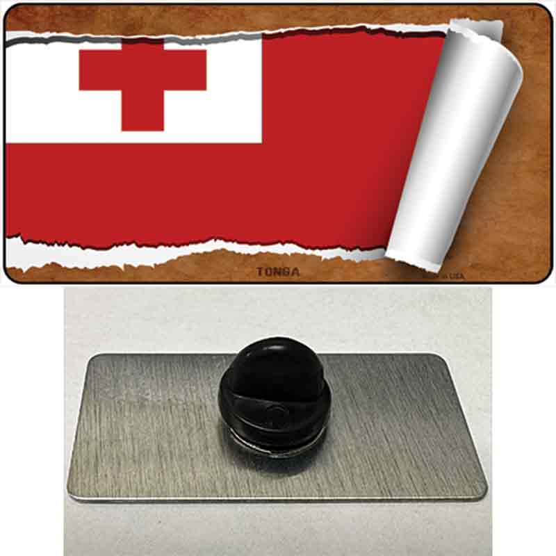 Tonga Flag Scroll Novelty Metal Hat Pin