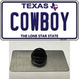 Cowboy Texas White Novelty Metal Hat Pin