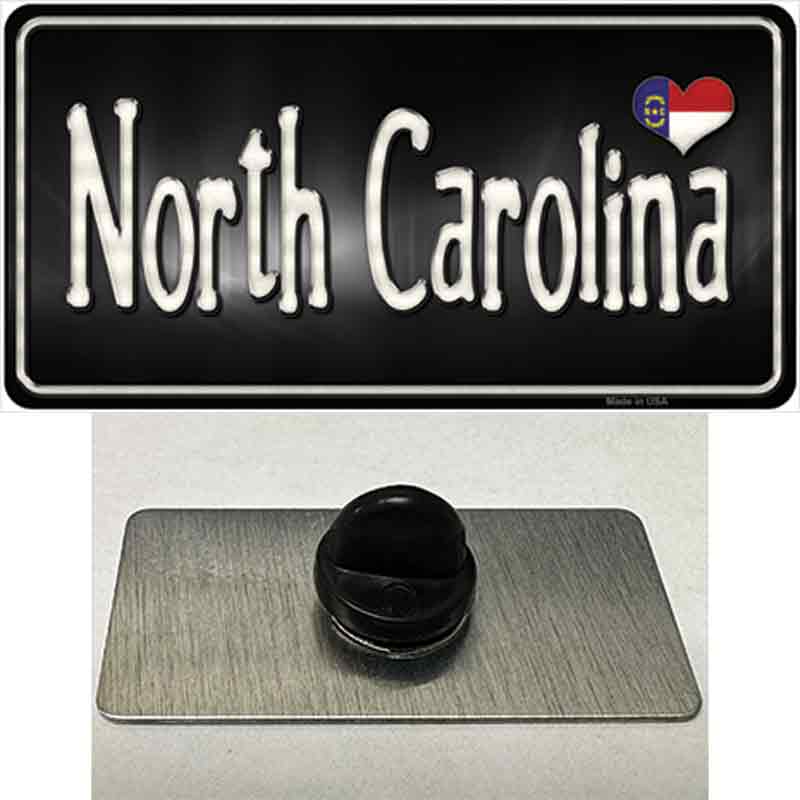 North Carolina Flag Script Novelty Metal Hat Pin