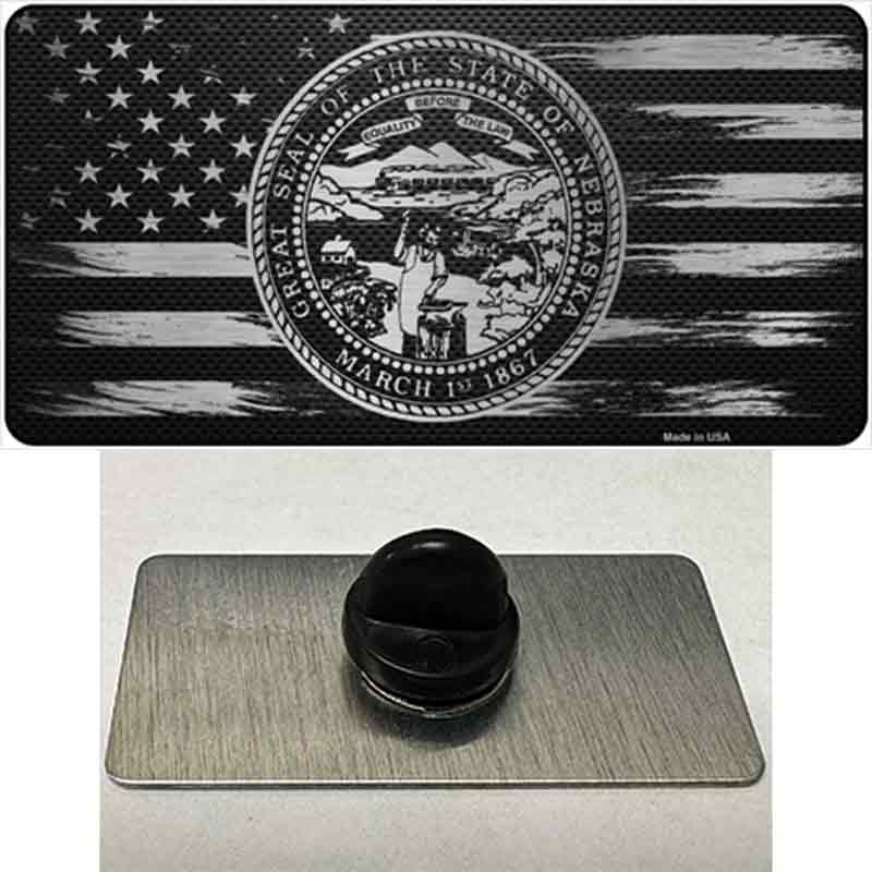 Nebraska Carbon Fiber Novelty Metal Hat Pin