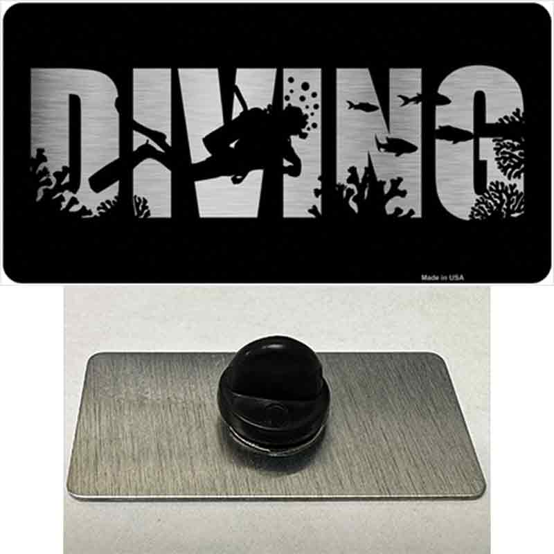 Diving Brushed Chrome Novelty Metal Hat Pin