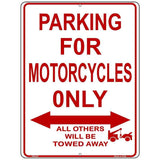 Motorcycle Parking Only Metal Novelty Parking Sign 4.5" x 6" (PM)
