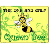 Queen Bee Horizontal Green Metal Novelty Parking Sign 4.5" x 6" (PM)