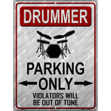 Drummer Parking Metal Novelty Parking Sign 4.5" x 6" (PM)