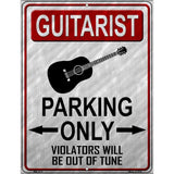 Guitarist Parking Metal Novelty Parking Sign 4.5" x 6" (PM)
