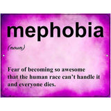 Mephobia Metal Novelty Parking Sign 4.5" x 6" Sign (PM)