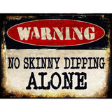 No Skinny Dipping Metal Novelty Parking Sign 4.5" x 6" (PM)