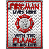 Fireman Metal Novelty Parking Sign 4.5" x 6" (PM)