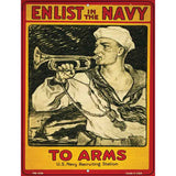 Enlist in the Navy Vintage Poster Parking Sign 4.5" x 6" Sign (PM)