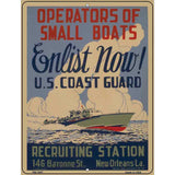 Enlist Now Coast Guard Vintage Poster Parking Sign 4.5" x 6" Sign (PM)