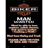 Man Wanted Metal Novelty Parking Sign 4.5" x 6" (PM)