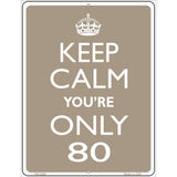 Keep Calm Youre Only 80 Metal Novelty Parking Sign 4.5" x 6" Sign (PM)