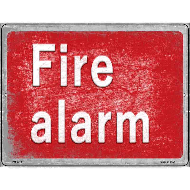 Fire Alarm Novelty Metal Parking Sign 4.5" x 6" (PM)