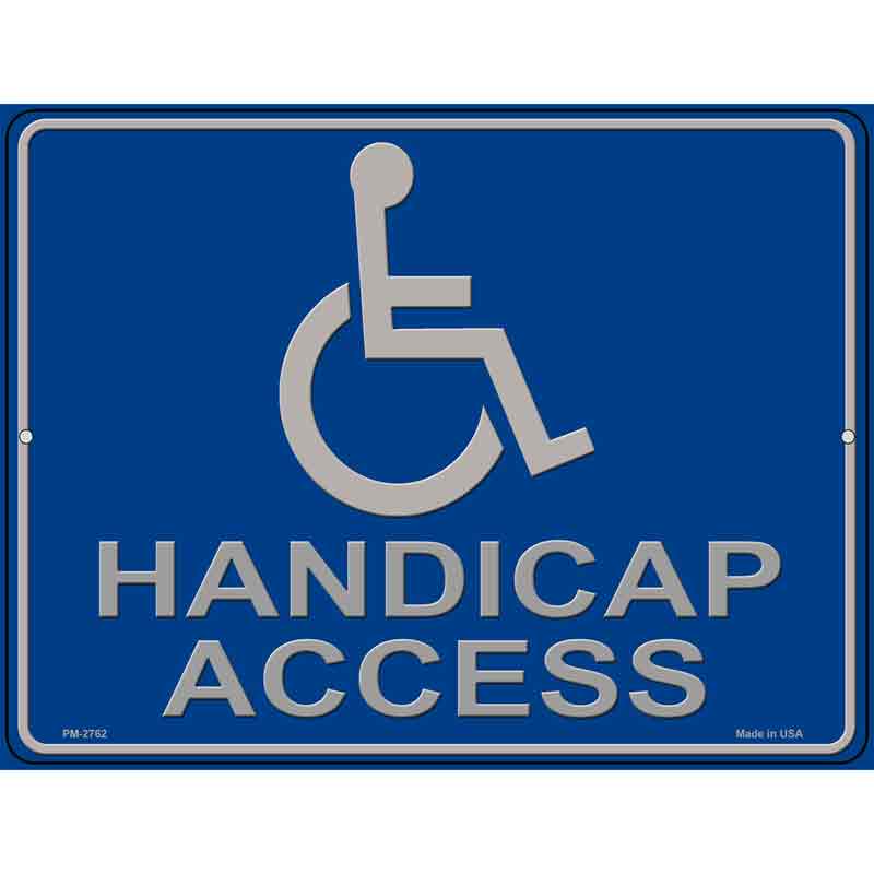 Handicap Access Novelty Metal Parking Sign 4.5" x 6" Sign (PM)