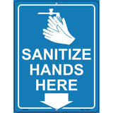 Sanitize Hands Here Novelty Metal Parking Sign 4.5" x 6" Sign (PM)