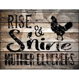 Rise And Shine Mother Cluckers Novelty Metal Parking Sign 4.5" x 6" (PM)