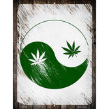Yin Yang Weed Novelty Metal Parking Sign 4.5" x 6" (PM)
