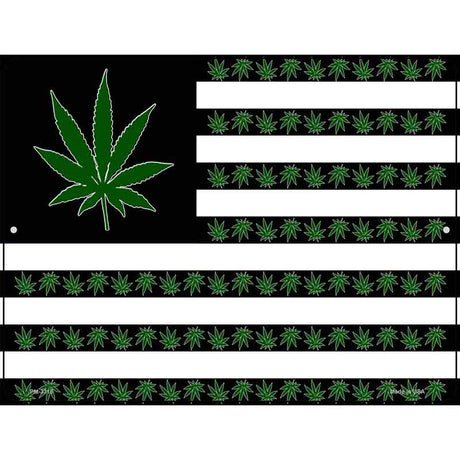 American Flag Weed Novelty Metal Parking Sign 4.5" x 6" (PM)