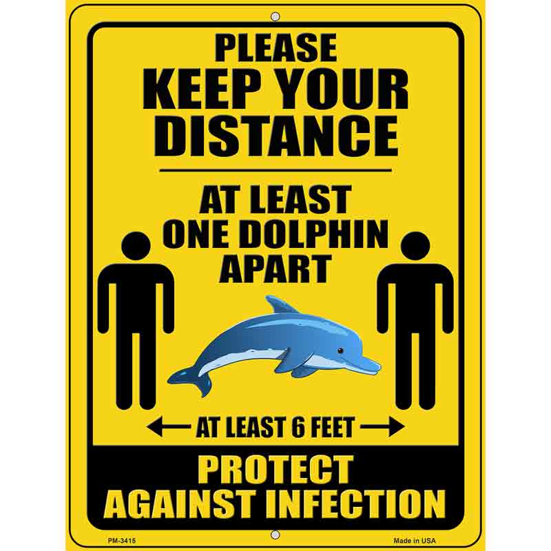 One Dolphin Apart Novelty Metal Parking Sign 4.5" x 6" Sign (PM)
