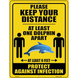 One Dolphin Apart Novelty Metal Parking Sign 4.5" x 6" Sign (PM)