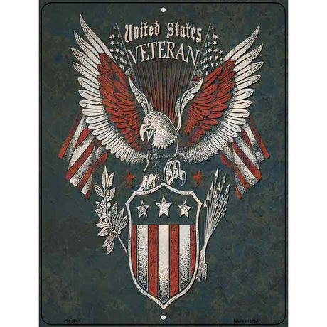 United States Veteran Eagle Novelty Metal Parking Sign 4.5" x 6" (PM)