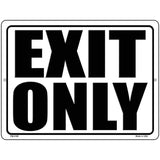 Exit Only White Novelty Metal Parking Sign 4.5" x 6" Sign (PM)