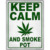 Keep Calm Smoke Pot Novelty Metal Parking Sign 4.5" x 6" (PM)
